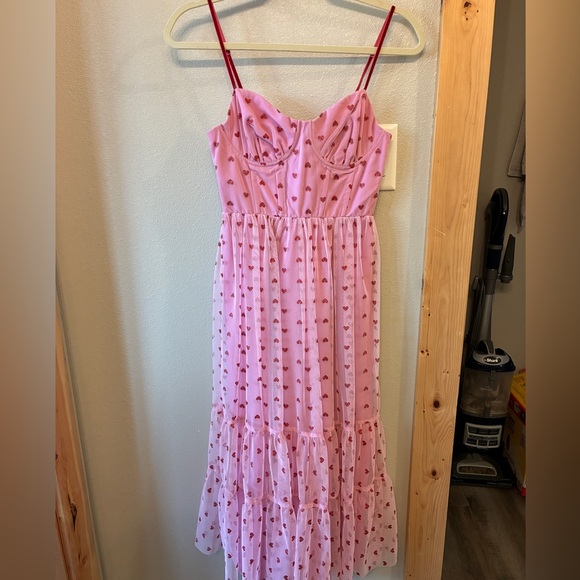 VIRAL VALENTINES DRESS BETSEY JOHNSON MESH SLIP SWEETHEART DRESS SIZE 2 NWT - Picture 2 of 9